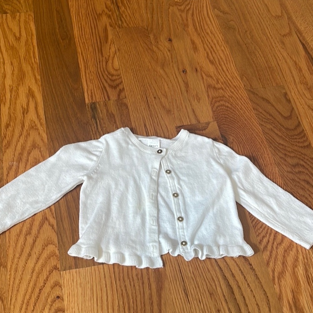 Carter’s White Button Sweater for Baby